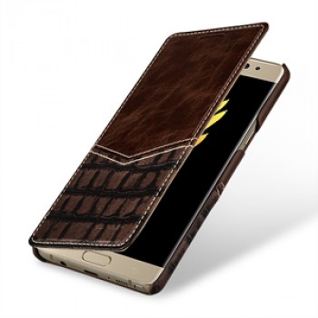 Кожаный чехол горизонтальная книжка (2 вида премиум нат. кожи) для Samsung Galaxy Note 7