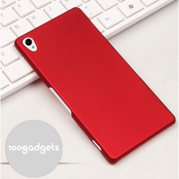 Пластиковый матовый грязестойкий чехол для Sony Xperia Z3 Красный