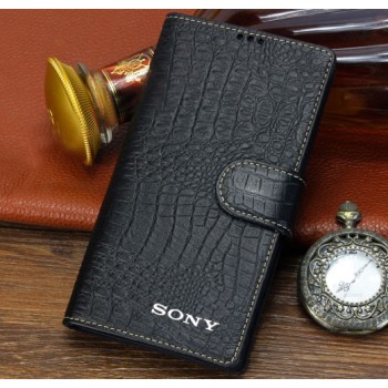 Кожаный чехол портмоне (нат. кожа крокодила) для Sony Xperia Z3