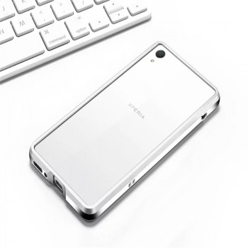 Металлический округлый бампер сборного типа на винтах для Sony Xperia XA Белый
