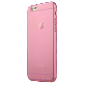 Ультратонкий силиконовый 0.3mm полупрозрачный чехол для Iphone 6 Розовый