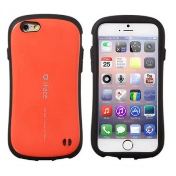 Эргономичный силиконовый чехол повышенной защиты для Iphone 6 Оранжевый