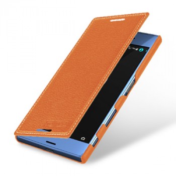 Кожаный чехол горизонтальная книжка (премиум нат. кожа) для Sony Xperia XZ/XZs 
