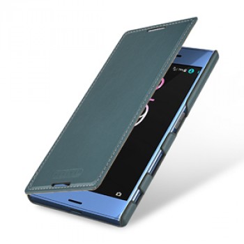 Кожаный чехол горизонтальная книжка (премиум нат. винтажная кожа) для Sony Xperia XZ/XZs 