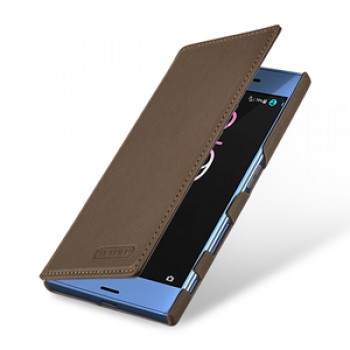 Кожаный чехол портмоне (премиум нат. винтажная кожа) для Sony Xperia XZ/XZs 