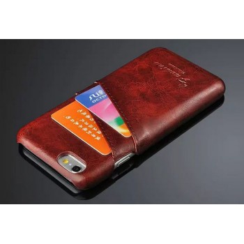 Дизайнерский кожаный чехол накладка с отделениями для карт Iphone 6