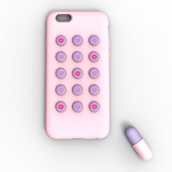 Силиконовый чехол серия Fifteen Pills для Iphone 6 Розовый