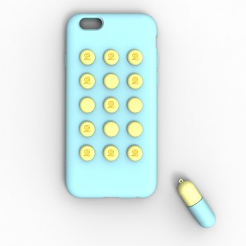 Силиконовый чехол серия Fifteen Pills для Iphone 6 Голубой