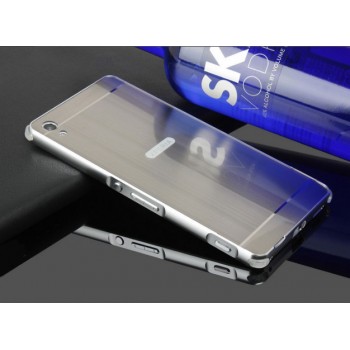 Двухкомпонентный чехол c металлическим бампером с поликарбонатной накладкой и отверстием для логотипа для Sony Xperia XA Белый
