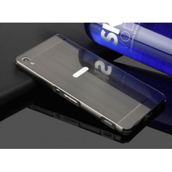 Двухкомпонентный чехол c металлическим бампером с поликарбонатной накладкой и отверстием для логотипа для Sony Xperia XA Черный