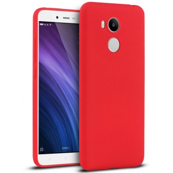 Силиконовый матовый непрозрачный чехол с нескользящим софт-тач покрытием для Xiaomi RedMi 4 Pro  Красный