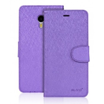Чехол портмоне подставка на силиконовой основе на магнитной защелке для Meizu M3 Note Фиолетовый