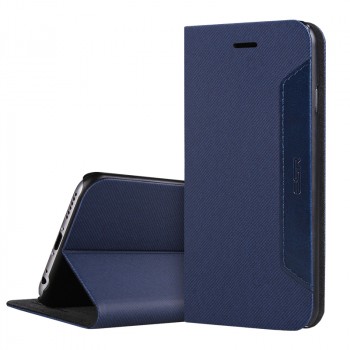 Чехол флип подставка с кожаной прошивкой для Iphone 6 Синий