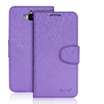 Чехол портмоне подставка на силиконовой основе на магнитной защелке для Huawei Honor 4C Pro Фиолетовый