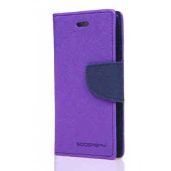 Чехол горизонтальная книжка подставка на силиконовой основе на дизайнерской магнитной защелке для Samsung Galaxy A3 (2016) Фиолетовый