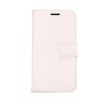 Чехол портмоне подставка с защелкой текстура Ткань для Samsung Galaxy S6 Белый