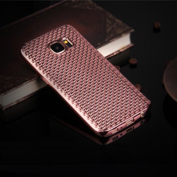 Силиконовый матовый непрозрачный чехол с текстурным покрытием Металлик для Samsung Galaxy S7 Пурпурный
