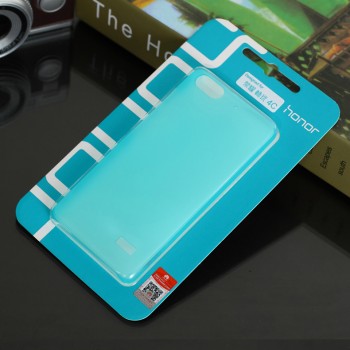 Пластиковый матовый полупрозрачный чехол для Huawei Honor 4C Голубой