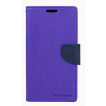 Чехол портмоне подставка на силиконовой основе на дизайнерской магнитной защелке для Samsung Galaxy J1 (2016) Фиолетовый
