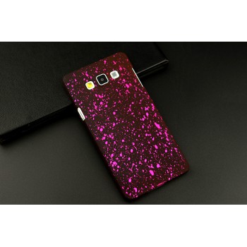 Пластиковый матовый дизайнерский чехол с голографическим принтом Звезды для Samsung Galaxy A7 Пурпурный