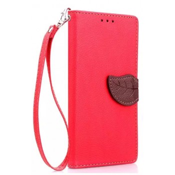 Текстурный чехол портмоне подставка с дизайнерской застежкой для Huawei Mate 8 Красный