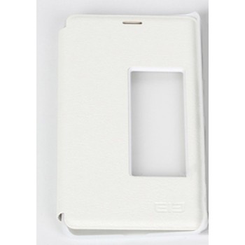 Чехол флип подставка на силиконовой основе с окном вызова для Elephone P9000 Белый