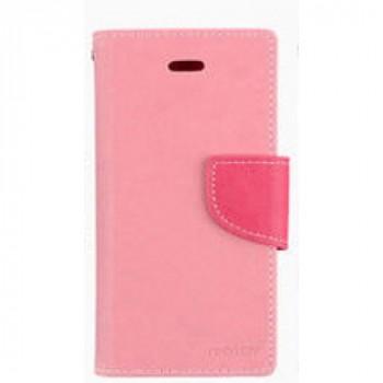 Чехол портмоне подставка на силиконовой основе с тканевым покрытием на дизайнерской магнитной защелке для LG K10 Розовый