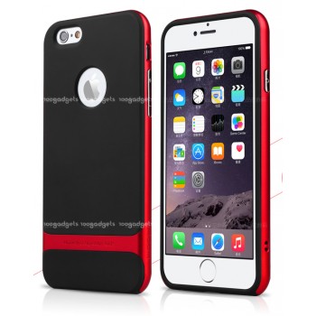 Силиконовый премиум чехол с поликарбонатным каркасным бампером для Iphone 6 Plus Красный