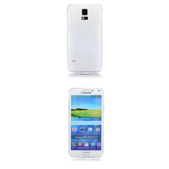 Двухмодульный силиконовый чехол горизонтальная книжка с транспарентной акриловой смарт крышкой для Samsung Galaxy S5 Mini Белый