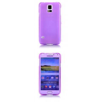 Двухмодульный силиконовый чехол горизонтальная книжка с транспарентной акриловой смарт крышкой для Samsung Galaxy S5 Mini Фиолетовый