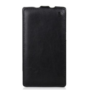 Кожаный чехол вертикальная книжка для Samsung Galaxy Core 2 Черный