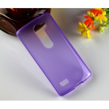 Силиконовый глянцевый полупрозрачный чехол для LG Leon Фиолетовый