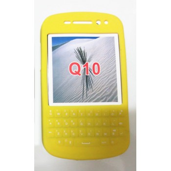 Силиконовый матовый непрозрачный чехол для BlackBerry Q10 Желтый