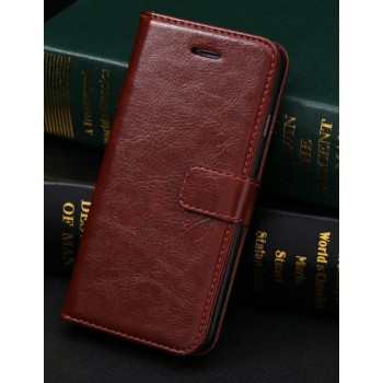 Чехол портмоне подставка с защелкой и отсеками для карт для Iphone 6 Plus Коричневый