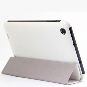 Чехол смарт флип подставка сегментарный на пластиковой основе для планшета Lenovo IdeaTab A3000 Белый