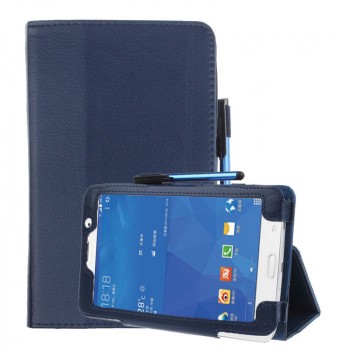 Чехол книжка подставка с рамочной защитой экрана и крепежом для стилуса для Samsung Galaxy Tab A 7 (2016) Синий