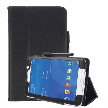 Чехол книжка подставка с рамочной защитой экрана и крепежом для стилуса для Samsung Galaxy Tab A 7 (2016) Черный