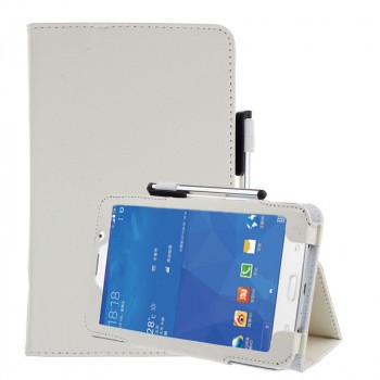 Чехол книжка подставка с рамочной защитой экрана и крепежом для стилуса для Samsung Galaxy Tab A 7 (2016) Белый