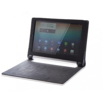 Чехол подставка с рамочной защитой экрана текстура Линии для Lenovo Yoga Tablet 10 Черный
