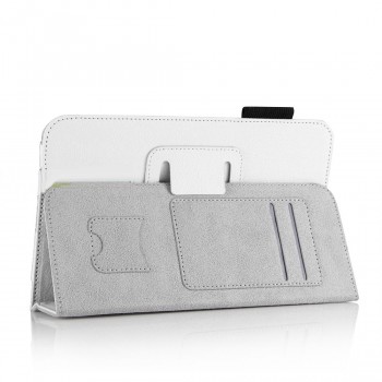 Чехол подставка с внутренними карманами и держателем кисти серия Full Cover для Samsung Galaxy Tab 4 8.0 Белый