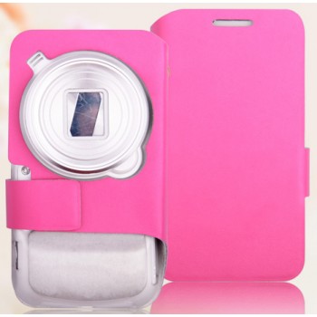 Чехол флип с отделением для карт и магнитной застежкой Samsung Galaxy S4 Zoom Розовый