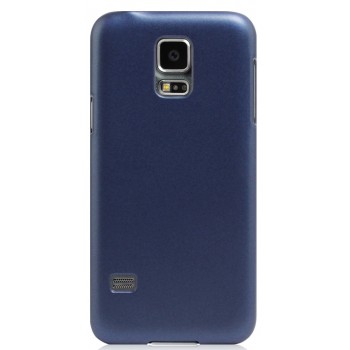 Пластиковый матовый металлик чехол для Samsung Galaxy S5 Mini Синий