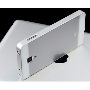 Двухкомпонентный чехол с металлическим бампером и поликарбонатной накладкой для Xiaomi Mi4 Серый