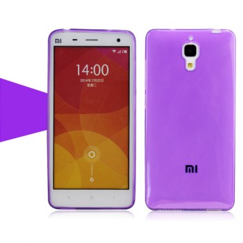 Силиконовый матовый полупрозрачный чехол для Xiaomi Mi4 Фиолетовый