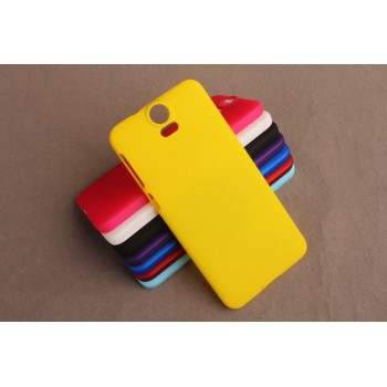 Пластиковый матовый непрозрачный чехол для HTC One E9+ Желтый