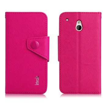 Чехол портмоне с кнопочной застежкой для HTC One Mini Пурпурный