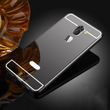 Двухкомпонентный чехол c металлическим бампером с поликарбонатной накладкой и зеркальным покрытием для Xiaomi Mi5S Plus Черный