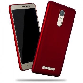 Пластиковый матовый металлик чехол для Xiaomi RedMi Note 3 Красный