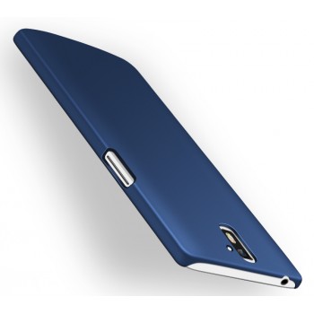 Пластиковый матовый непрозрачный чехол для OnePlus One Синий