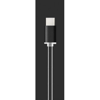 Сверхпрочный силиконовый антизапутывающийся кабель плоского сечения USB 3.1 type-C 1 м Черный